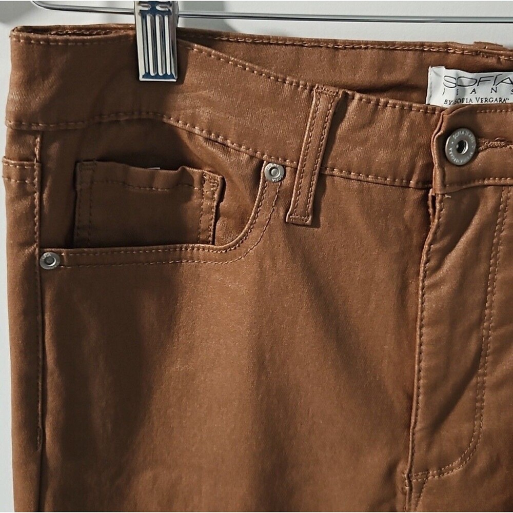 Sofia Jeans Women Melisa Flare High Rise Coated Pants, 33.5" Inseam Sz 16 NEW - Picture 12 of 15